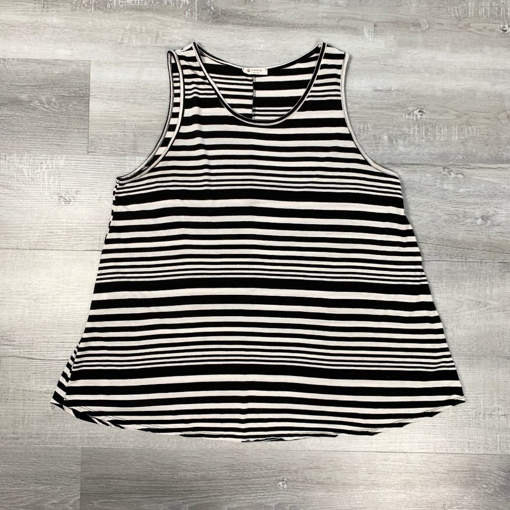 3/$25 Bombom Stripped Summer Tank Top Shirt 1X